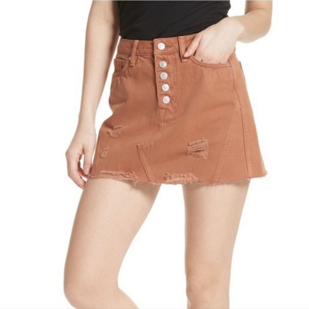 Wethe Free Distressed Rust Denimskirt